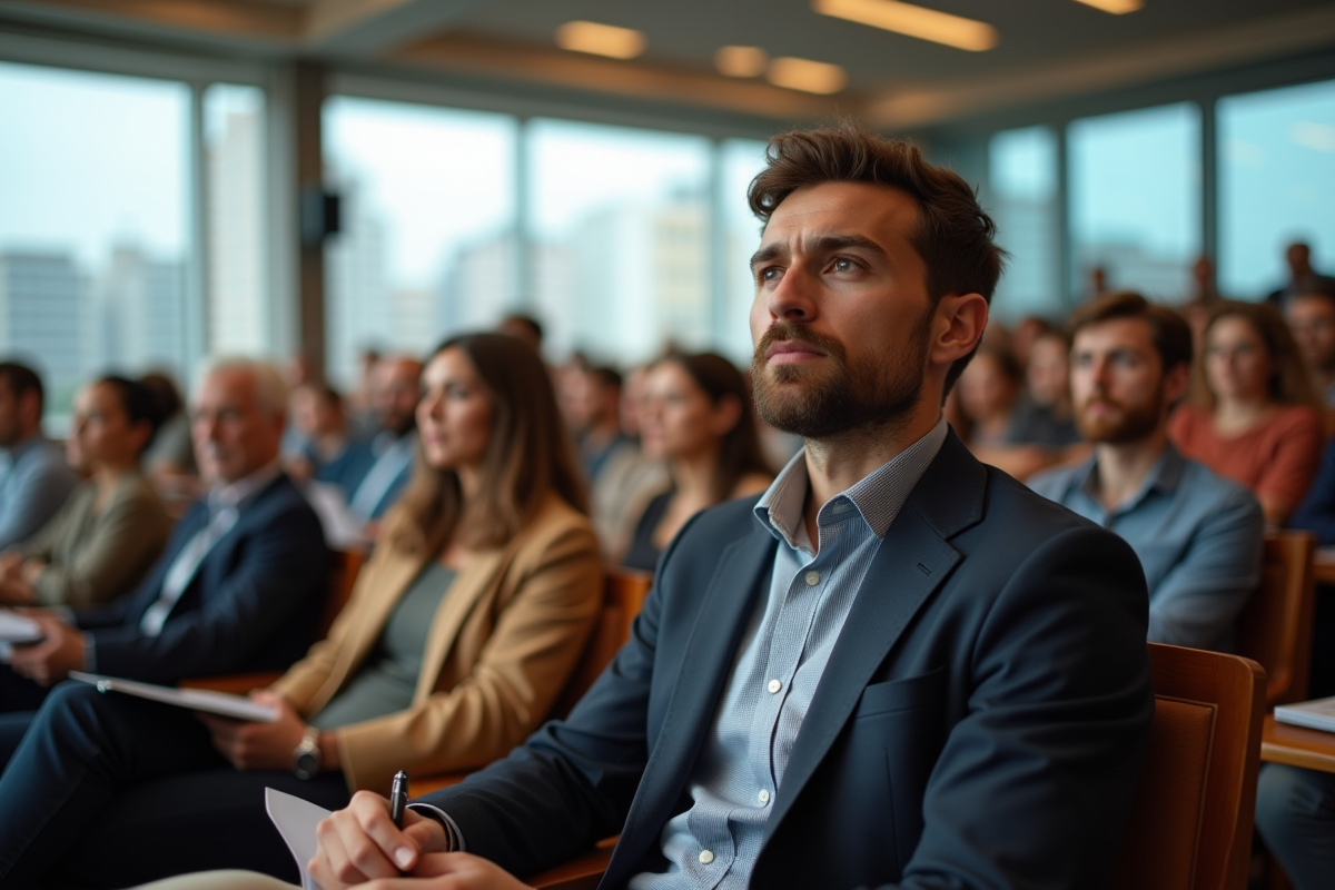Jeune homme attentif lors d
